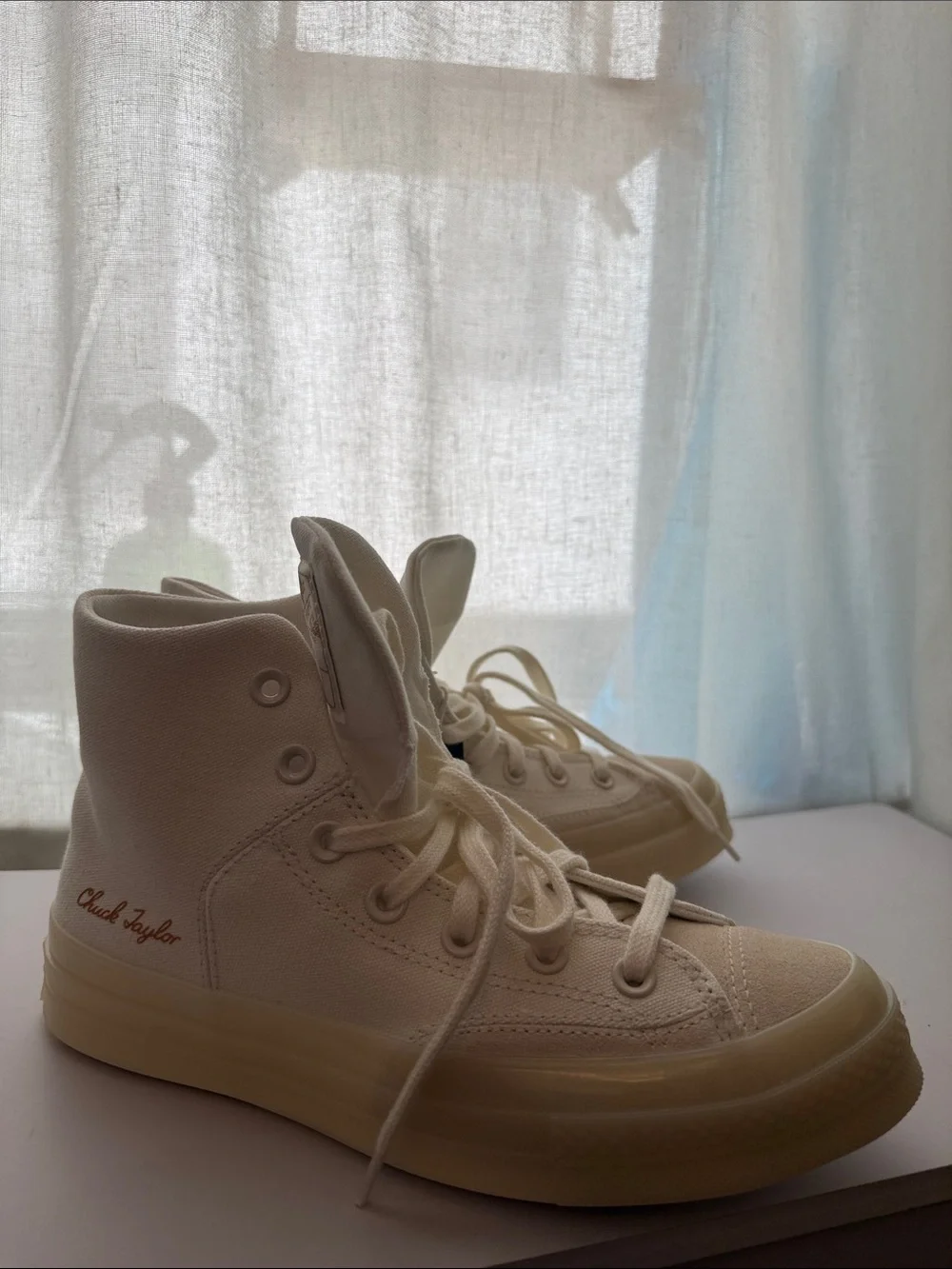 Converse “Chuck 70 Marquis” High Top Sneakers in Off-White/Cream